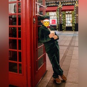 Janie & Jack The Velvet Party Pine Green  blazer and pant suit